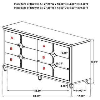 Gwendolyn - 6 Drawer Dresser Cabinet - White