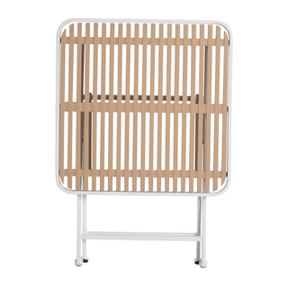 Modern Folding Square Table, Water Proof And Wear Resistant - Apricot / White