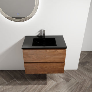 Wall Mounted Bathroom Vanity With Sink, 2 Soft Close Drawers