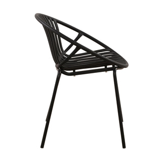 Stackable Outdoor Chairs With Breathable Plastic Backrest (Set of 2)