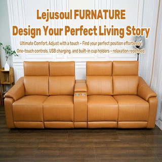 Modular Sofa With Recliners And Cup Holders Sectional Set