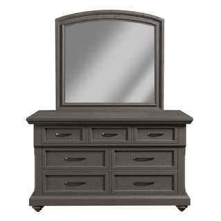 1 Piece Dresser With Handles And Unique Round Legs - Antique Gray