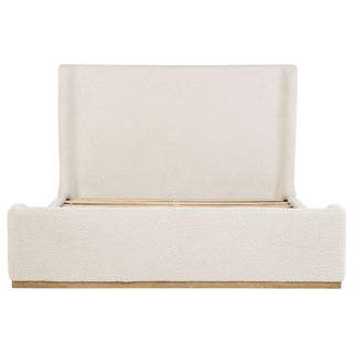 Kensington - Eastern King Sleigh Bed With Tall Wingback Headboard - Cream