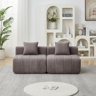 Modular Sectional Sofa With 2 Pillows, Symmetrical Design
