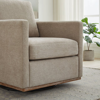 Square Upholstered Swivel Accent Chair