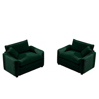 Modern Classic Fabric Single Chair Deep Seat Sofa With Pillow