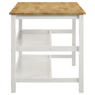 Cowichan - Kitchen Island Counter Table With Pot Rack - White
