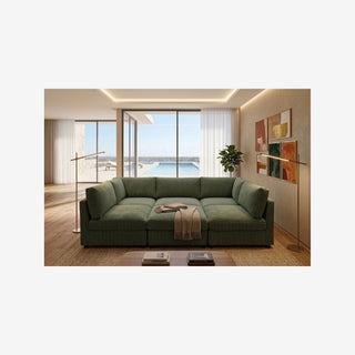 Reversible Modular Sectional & Custom Configuration And Premium Upholstery - Dark Green