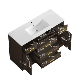 Bathroom Vanity With Abundant Storage 2 Soft Close Doors And 6 Drawers