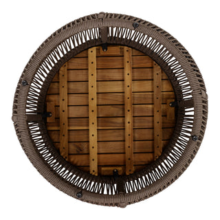 Round Side Table With Rope Frame