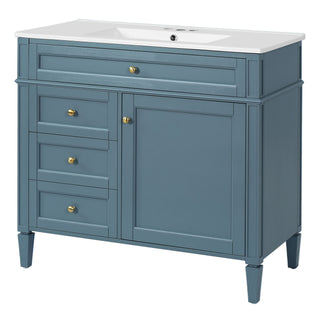 Bathroom Vanity With Top Sink, 2 Drawers And Tip Out Drawer