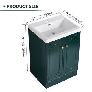 Contemporary Freestanding Bathroom Vanity With Resin Sink & Soft-Close Cabinet Doors