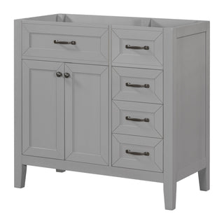 Modern Bathroom Vanity Base Only, 2 Doors And 3 Drawers