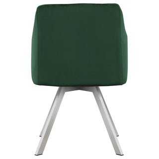 Tufted Swivel Dining Chair With Slim Sloped Arms - Green