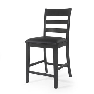 Farmhouse Upholstered Wood Counter Stools