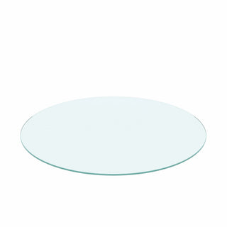 20" Round Tempered Glass Table Top Clear Glass 1 / 4" Thick Flat Polished Edge - Transparent