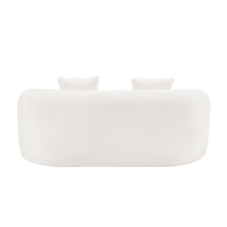 Curved Loveseat Sofa With Round Armrest