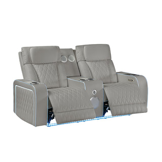Electra - 3 Piece Power Reclining Sofa, Loveseat And Recliner Set With Power Headrests, Massage And LED Lighting