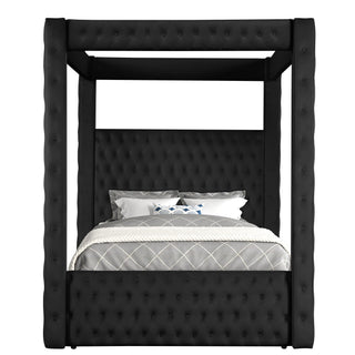 Modern 4 Poster Bed With Tufted Headboard And Footboard