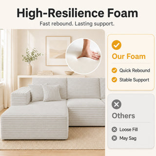 Modern L-Shaped Sectional Sofa With Left Facing Chaise