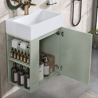 Modern Bathroom Vanity With Sink, Diamond Pattern Doors