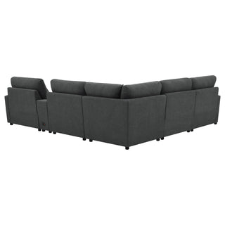 Hollander - 6 Piece Modular Power Reclining Sectional - Dark Gray