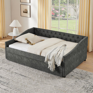 Upholstered Daybed With USB Charging & Pull Out Bed