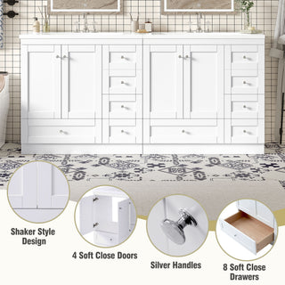 Shaker Free Standing Bathroom Vanity Cabinet & Sink, Soft Close Drawers, Soft Close Doors