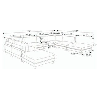 Modern Modular Sectional With Adjustable Back Support