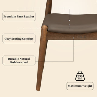 5 Piece Dining Set With 1 Table And 4 Upholstered Chairs - Brown / Walnut