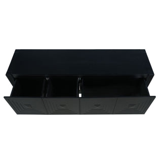 Geometric Carved Console Table With 3 Soft Close Drawers