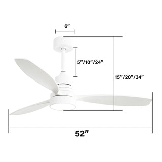 Ceiling Fan With Reversible DC Motor, LED Light, Solid Blades, Remote Control