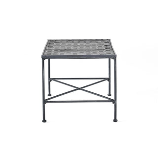 Luna - Outdoor Iron Coffee Table - Black Brush Silver