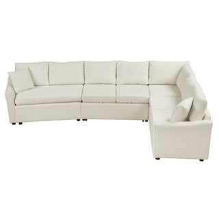 L-Shaped Sofa Convertible Sofa Bed Pull Out Sofa Sleeper With Two Back Pillows, Two USB Ports And Two Power Sockets For Living Room