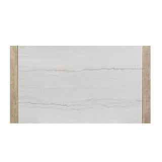 Vanilla - Real Marble Dining Table And Chair Set With Upholstery - Beige / Natural