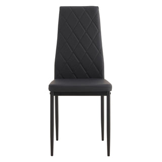 Modern 5 Piece Dining Table Set With Glass Top And Chairs - Black