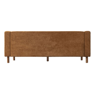 3 Seater Sofa With Square Arms, Tufted Pillow Back For Living Room