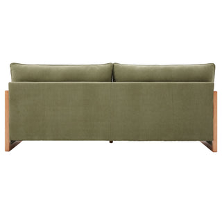 Modern 3 Seater Sofa With Wood Armrests