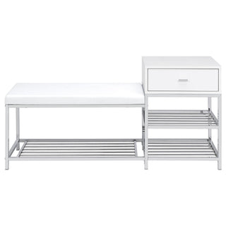Yesler - 1 Drawer Storage Bench - Glossy White