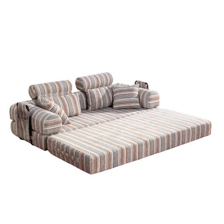 Convertible Sleeper Sofa Bed With High Density Compressed Sponge, Upholstered Couch For Living Room