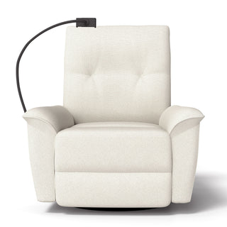 270° Power Swivel Rocker Recliner Chair With Phone Holder, Electric Glider Reclining Sofa With USB Ports For Living Room Bedroom - Beige