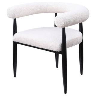 Notting - Upholstered Dining Arm Chair (Set of 2) In And Open C Shaped Backrest - Cream