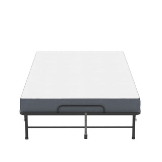 Twin Wide Folding Bed For Tall People, Extra Long & Wide Rollaway With Memory Foam, Heavy-Duty Capacity Guest, Spacious Portable Cot - Black