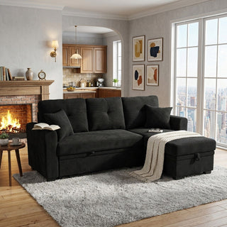 Sleeper Sectional With Pull Out Bed, Reversible Chaise