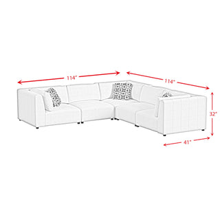 Zandara - 5 Piece Modular Set Sectional With Ottoman - Beige