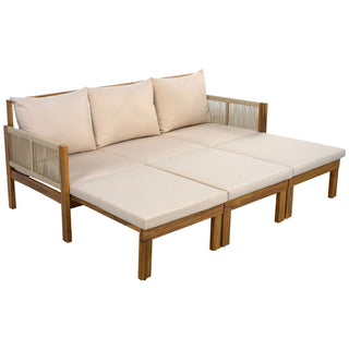 Outdoor 3 Seat Patio Sunbed