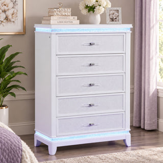 Opium - 5 Drawer Chest - White
