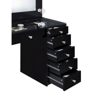 Fern - 7 Drawer Vanity Set With Mirror And Globe Lights