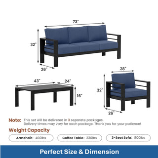Outdoor Patio Set, All-Weather, Thick Cushions