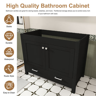 Bathroom Vanity With Soft Close Cabinet, Single Drawer, Sink Not Included - Black
